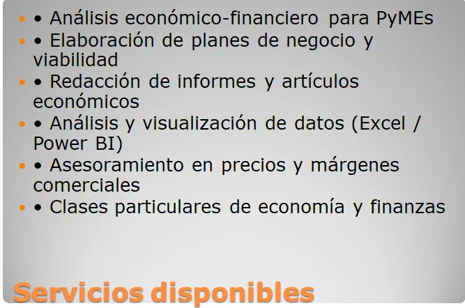 Consultoría económica para PyMEs y emprendedores