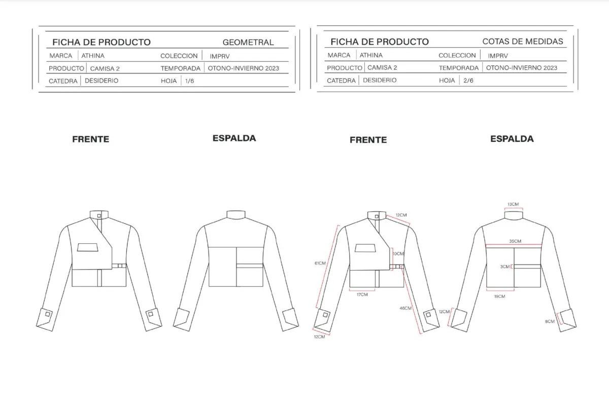 Diseñare la ficha técnica de la prenda que quieras confeccionar