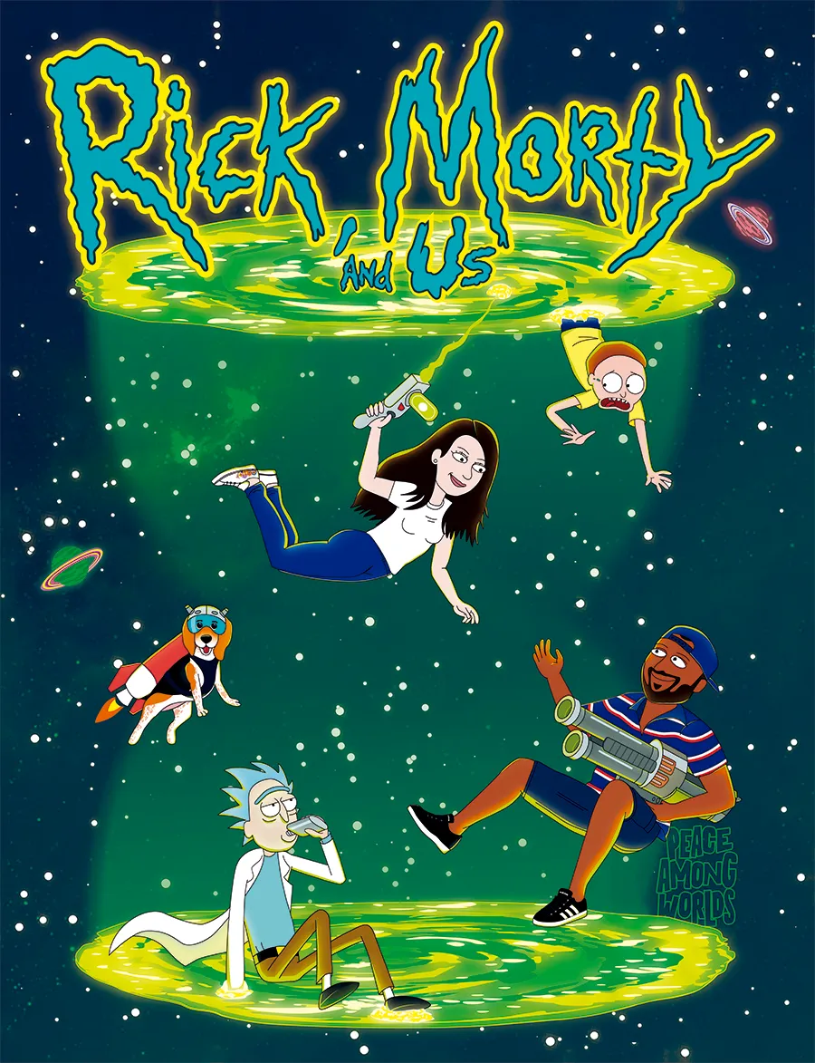 Ilustración personalizada de Rick ,Morty y Nosotros