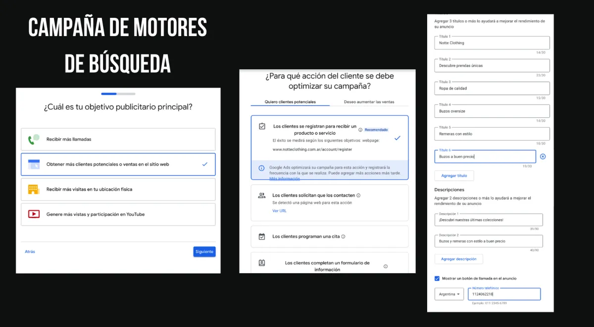 La configuracion de tu campaña de Google Ads