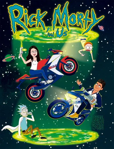 Ilustración personalizada de Rick ,Morty y Nosotros