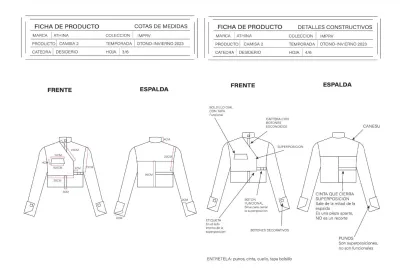 Diseñare la ficha técnica de la prenda que quieras confeccionar